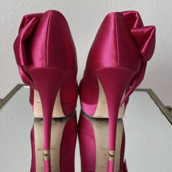 Pink Satin Platform Shoes US 8.5 - Picture 5 of 6